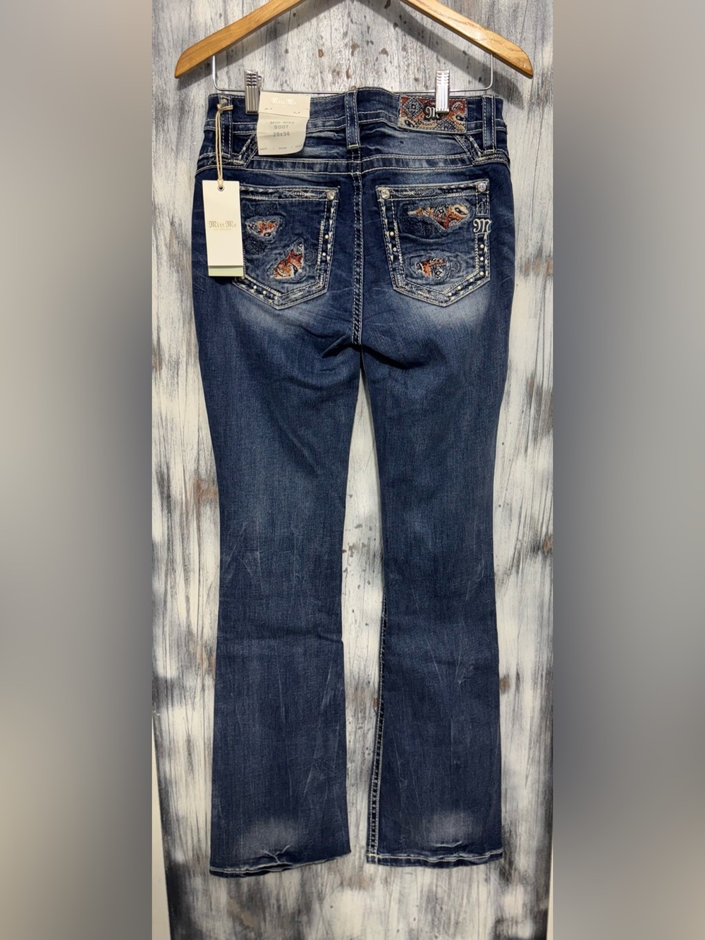 Miss Me Mid-Rise Bootcut Jeans Size 28x34  Style: M3873B DK Blue - NWT - Picture 6 of 10